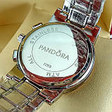 Жіночі кварцові наручні годинники Pandora 7289 чорного кольору з чорним циферблатом на металевому браслеті, фото 4
