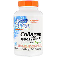 Колаген 1 і 3 типу, Collagen Types 1& 3, Doctor's s Best, 500 мг, 240 капсул