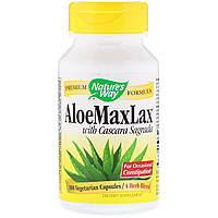 Каскара саграда с алоэ, AloeMaxLax, Nature's Way, 445 мг, 100 капсул