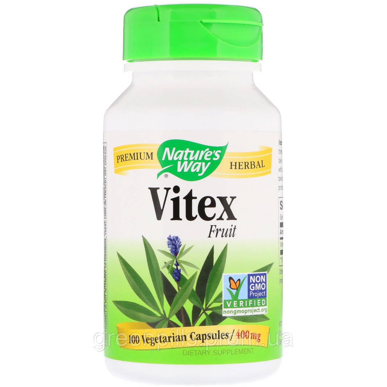 Витекс, Авраамово Дерево, Vitex, Nature's Way, 400 Мг, 100 Капсул ...