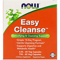 Детокс легкое очищение, Easy Cleanse, Now Foods, 60+60 капсул (2 бутилочки)