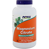 Магний цитрат, Magnesium Citrate, Now Foods, 240 капсул