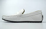 Мокасини білі літні взуття великих розмірів чоловіче ETHEREAL BS Classic White Perf by Rosso Avangard, фото 2