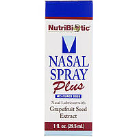 Спрей для носа, Nasal Spray Plus, NutriBiotic, екстракт грейпфрутової кісточки, 29,5 мл