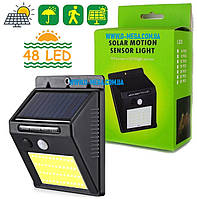 Светодиодный настенный светильник с датчиком движения на солнечной батареи Solar Powered COB Wall Light