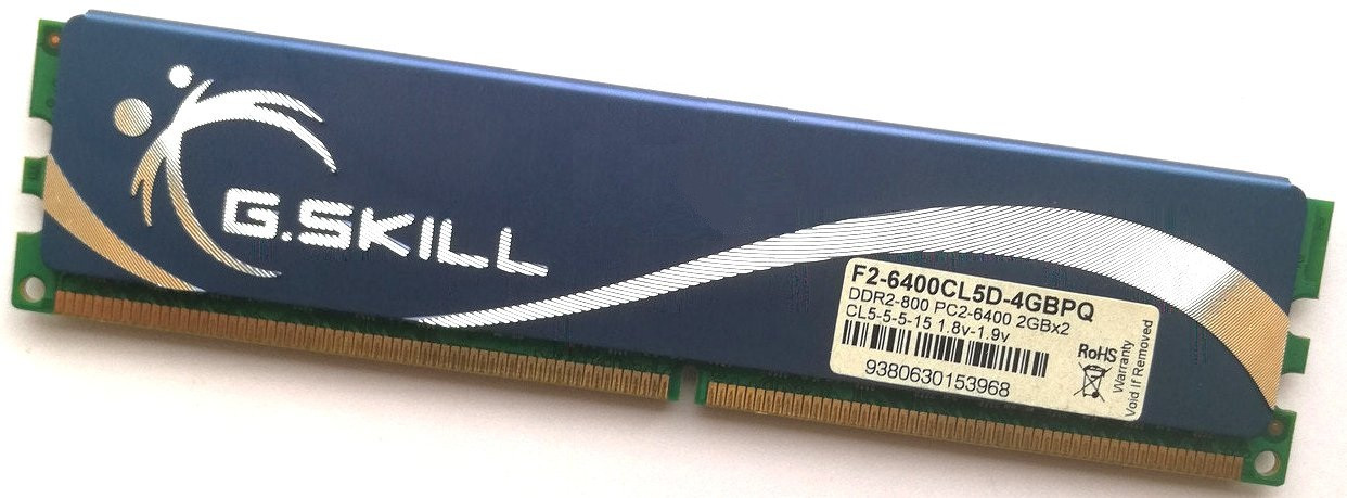 Ігрова оперативна пам'ять G.Skill DDR2 2Gb 800MHz PC2 6400U CL5 (F2-6400CL5D-4GBPQ) Б/В