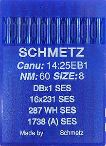 Голки Schmetz DBx1, SES №60 для промислових швейних машин