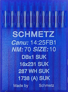 Голки Schmetz DBх1, SUK №70 для промислових швейних машин