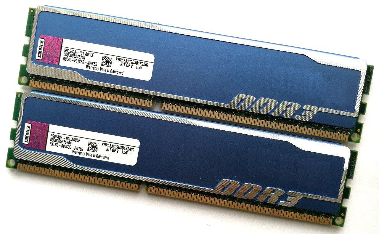 Пара ігрової оперативної пам'яті Kingston HyperX Blu DDR3 8Gb 1333MHz 10600U CL9 (KHX1333C9D3B1K2/8G) Б/В