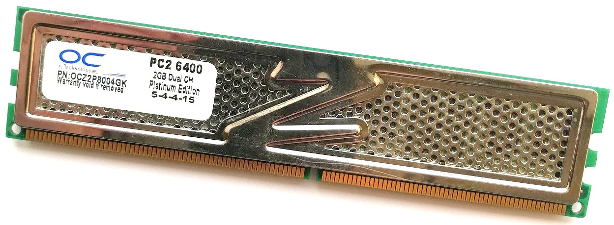 Ігрова оперативна пам'ять OCZ Platinum DDR2 2Gb 800MHz PC2 6400U CL5 (OCZ2P8004GK) Б/В