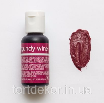 Гелевий барвник Chefmaster Бордовий Burgundy Wine 20 г, фото 1