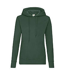 Толстовка жіноча з капюшоном темно-зелена 038-38