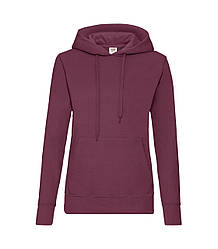 Толстовка жіноча з капюшоном бордова 038-41