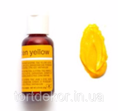 Гелевий барвник Chefmaster Жовтий Golden Yellow 20г, фото 1
