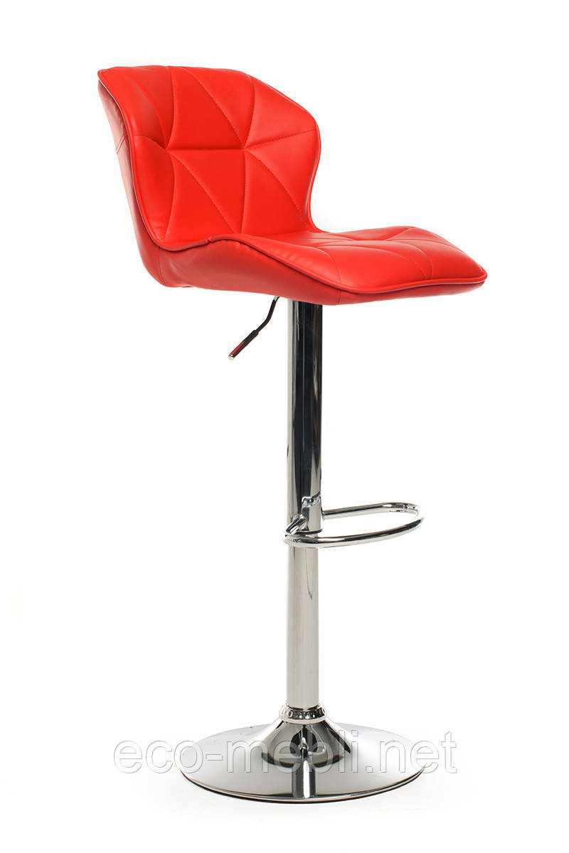 Барний стілець на металевому каркасі B-70 хром / червоний Vetro Mebel