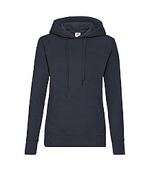 Жіноча утеплена толстовка з капюшоном темно-синя 038-АZ