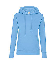 Жіноча утеплена толстовка з капюшоном блакитна 038-YT