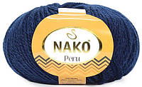 Пряжа Nako Peru 6194 темно-синий (нитки для вязания Нако Перу) 25% альпака, 25% шерсть, 50% акрил