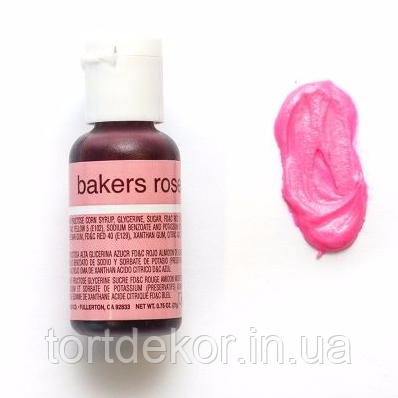Гелевий барвник Chefmaster Ніжно-рожевий Bakers Rose 20 г, фото 1
