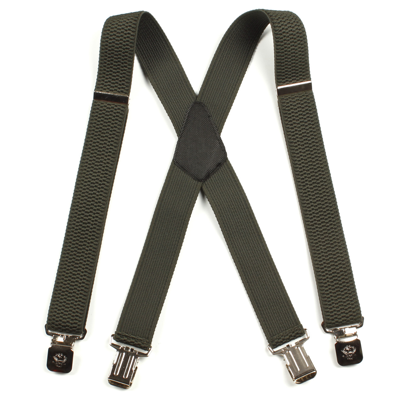 Підтяжки дорослі чоловічі широкі однотонні посилені Paolo Udini X40 Top Gal темний хакі