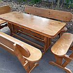 Дерев'яний комплект ЛУЇ
стіл + лавки, фото 3