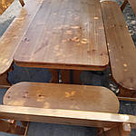 Дерев'яний комплект ЛУЇ
стіл + лавки, фото 2