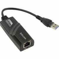 03-02-034. Адаптер USB 2.0 → Lan (штекер USB - гніздо RG45 (8Р8С)), зі шнуром 10см, чорний