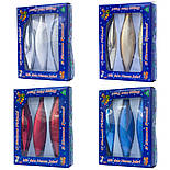 Набір ялинкових іграшок - бурульки, 3 шт, 3x15 см, золотистий Микс, скло (390120-2), фото 3