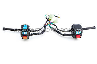 Блоки кнопок керма (пара) 4T GY6 50 139QMB (барабан/барабан, кріплення, важелі) ZUNA