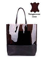 Женская сумка с кожаными вставками POOLPARTY City черный прозрачный