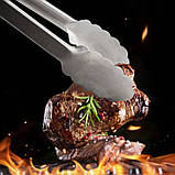 Щипці для мангала гриля барбекю 35 см неіржавка сталь, фото 8