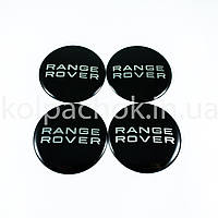 Наклейки для колпачков на диски Range Rover черные (65мм)