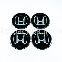 Наклейки для колпачков на диски Honda черные (65мм)