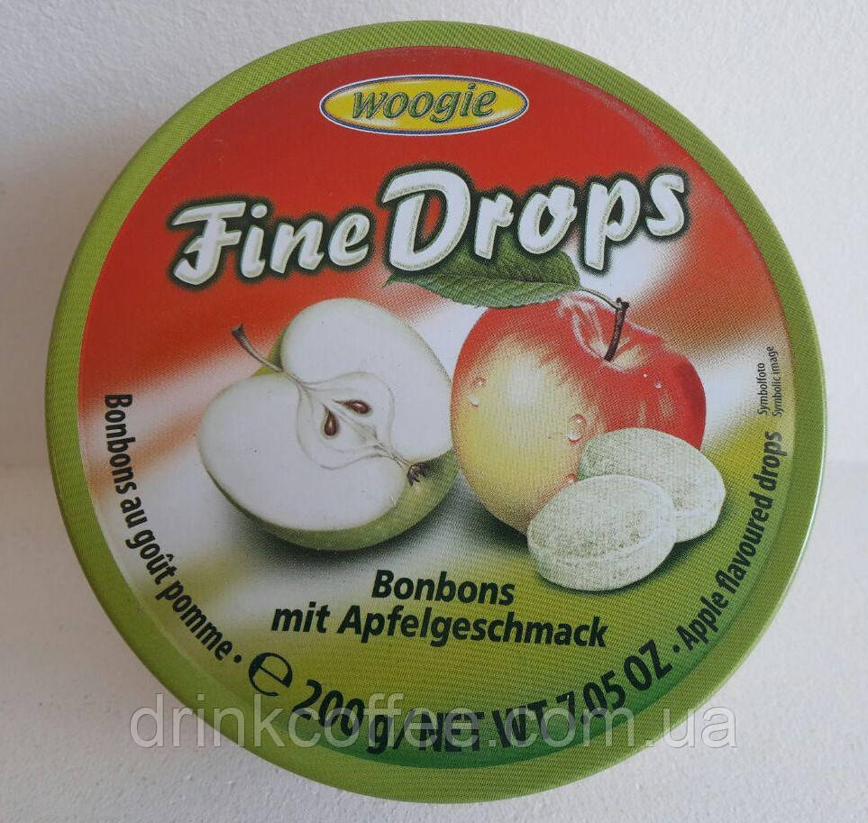 Льодяники Woogie Fine Drops зі смаком яблука 200g
