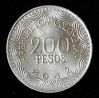 Монета Колумбії 200 песо 2012-17 рр. Червоний ара