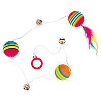 Trixie Rainbow Balls on an Elastic Band игрушка для кошек Мячики радужные на резинке