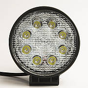 Фара додаткова LED 24 W (8x3W Epistar) кругла, 1800 lm, 9-32V (Flood) 950-990310012