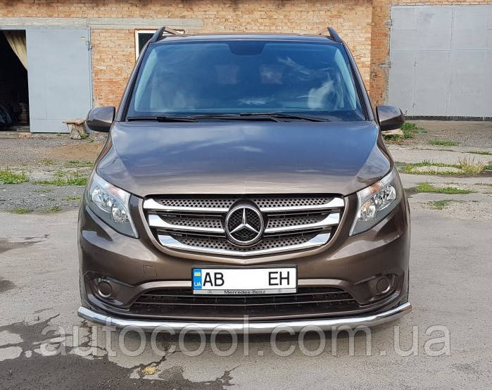 Захист переднього бампера одинарний ус Mercedes Vito W447 2014+ г., фото 1