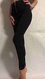 Жіночі лосини з високою посадкою на широкому поясі, чорні легінси з льояким ефектом утягування/ Модель Модниця, фото 3