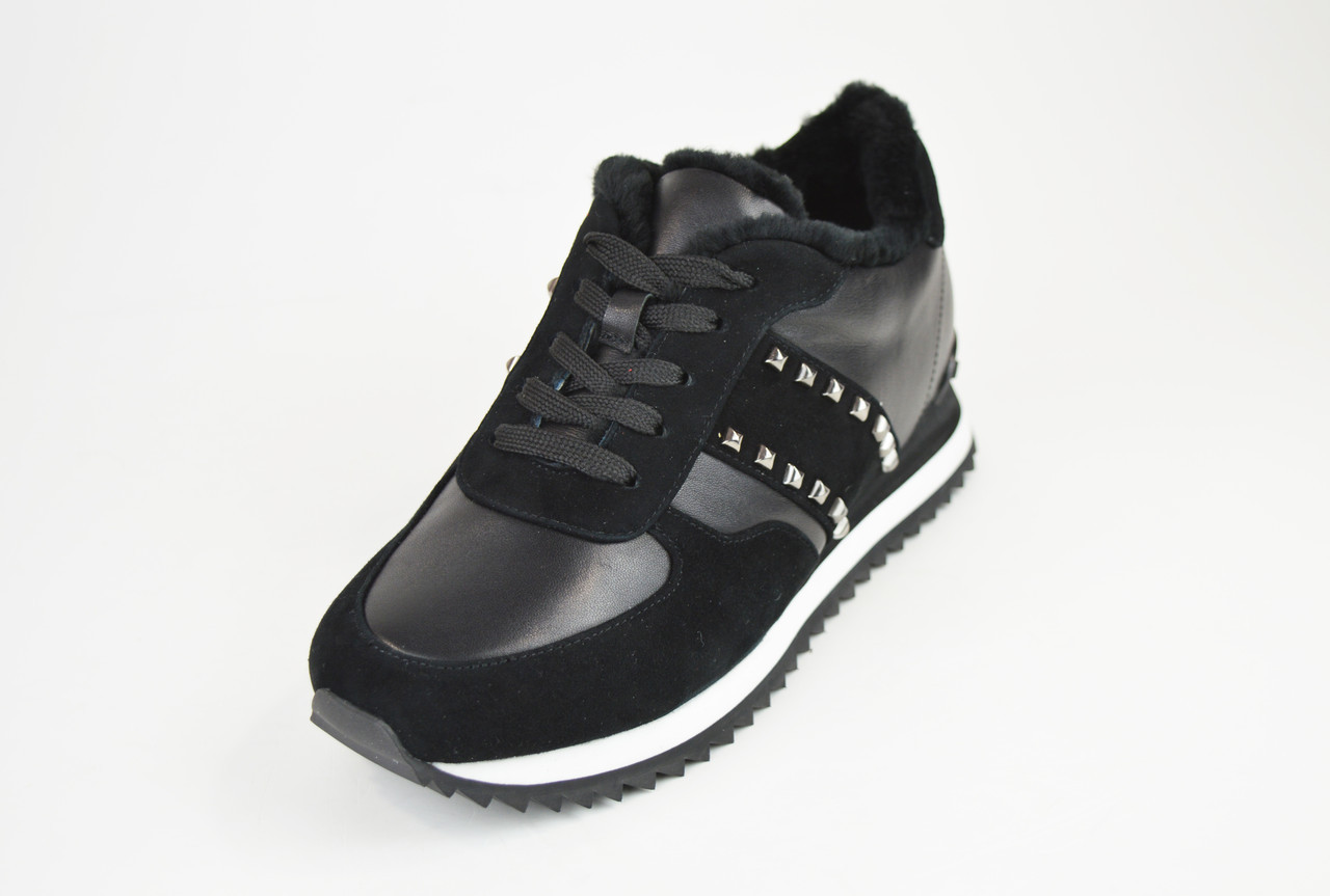 Кросівки шкіряні з натуральним хутром Anemone 183001 замша/шкіра 38 37