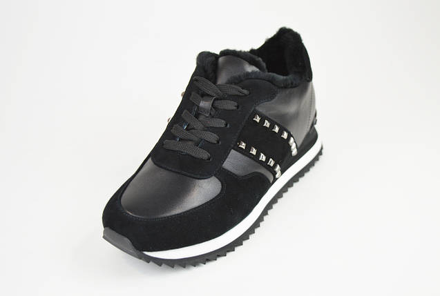 Кросівки шкіряні з натуральним хутром Anemone 183001 замша/шкіра 38 37, фото 1