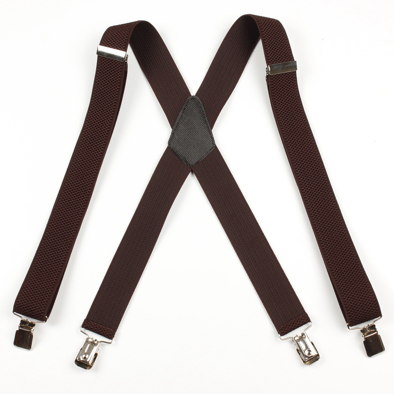 Підтяжки дорослі чоловічі середні однотонні X35 Top Gal темно-коричневі