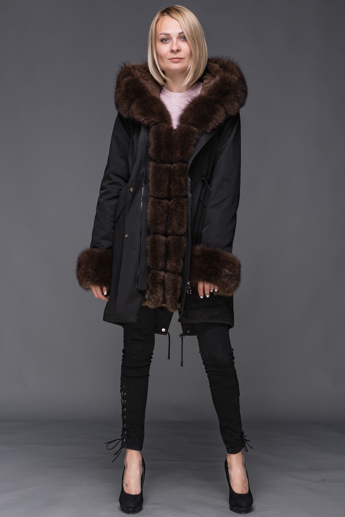 Женская парка с натуральным мехом песца: продажа, цена в Украине ...