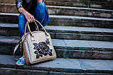 Велика каркасна жіноча сумка з квітковим принтом. 3 кольори!, фото 2