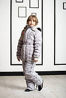 Удлиненная теплая детская куртка для девочки пуховик Pezzo D'oro Италия S06 K61005 Серый
