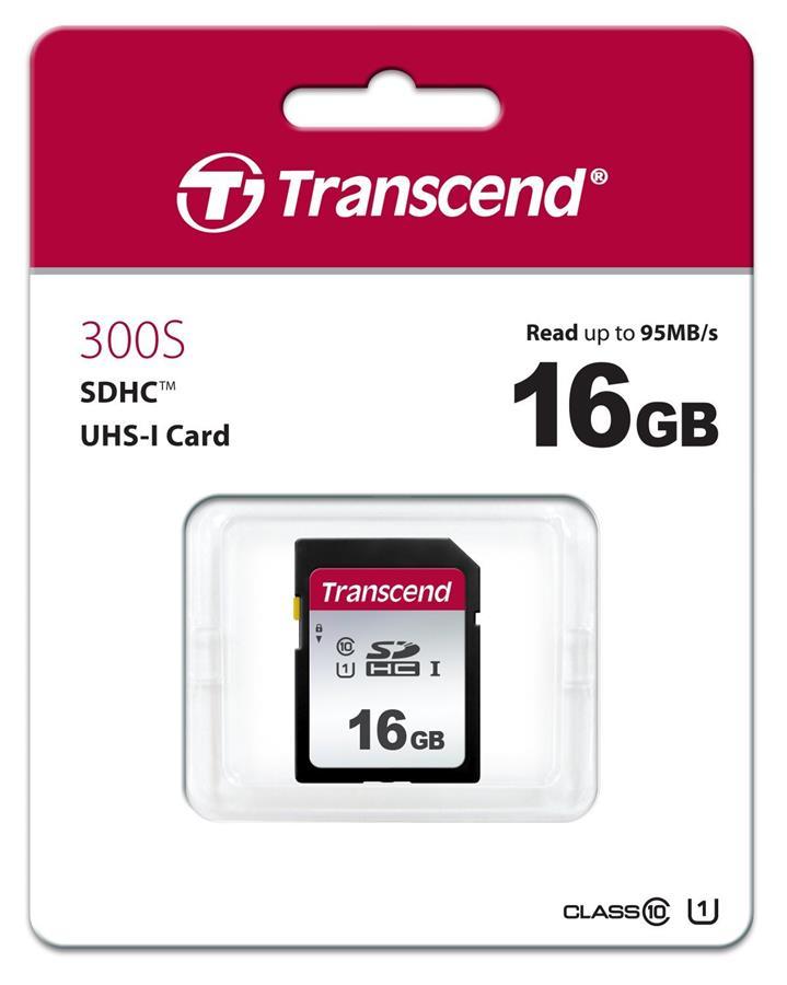 Картка пам'яті Transcend SDHC 16 GB UHS-I C10 U1 300S 95MB/s / у магазині