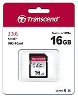 Картка пам'яті Transcend SDHC 16 GB UHS-I C10 U1 300S 95MB/s / у магазині