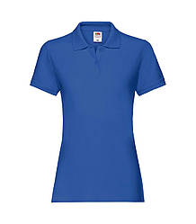 Жіноча футболка поло бавовна синя 030-51