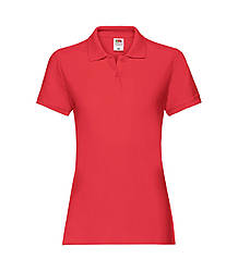 Жіноча футболка поло бавовна червона 030-40