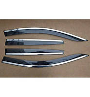 Вітровики дефлектори вікон Mazda 6 SED 02-08 П/K скотч "FLY" (з нержавіючою полосою)